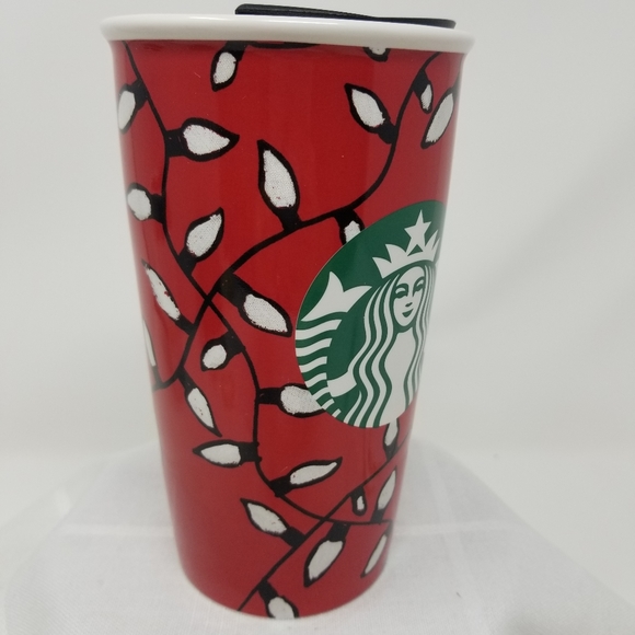 Starbucks Vintage NEW Red Ceramic Travel Mug. - Picture 9 of 11